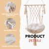 MewooFun Cat Hammock Macrame Hanging Swing Cat Bed Basket with Cotton Mat Indoor