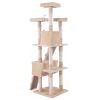 Multi-Level Cat Tree Tower House with Play Tunnel and Dangling Interactive Toy