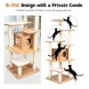 Wood Multi-Layer Platform Cat Tree with Scratch Resistant Rope