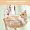 MewooFun Cat Hammock Macrame Hanging Swing Cat Bed Basket with Cotton Mat Indoor