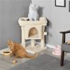 2-Level Cat Tree Kitten Condo House with Plush Perch