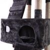 Multi-Level Cat Tree Tower House with Play Tunnel and Dangling Interactive Toy