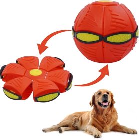 Pet Toy Flying Saucer Ball For Dogs, Magic UFO Ball For Dog Outdoor Sports, Decompression Flying Flat Throw Disc Balls For Medium And Large Dog, Chang (Color: Red)