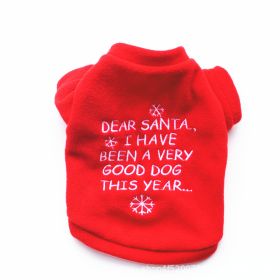 Pet Clothing Dog Warm Embroidery Christmas Style (Option: Red letter-L)