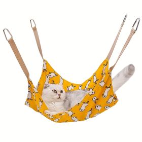 Pet Summer Cotton Hemp Cat Hammock Breathable Cage Cat Swing Hanging Nest Multi-color Printed Hammock Pet Supplies (Option: Yellow duck)