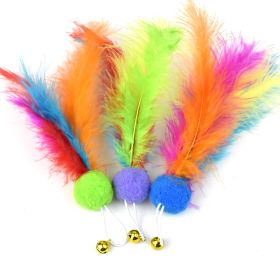 Feather Bell Replacement Head Steel Wire Cat Teaser Accessories Replacement (Option: Colorful Feather)