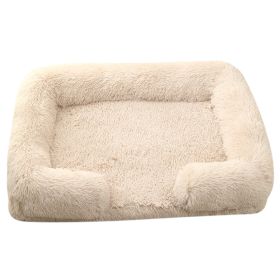 Plush Round Pet Bed Dog Bed Winter (Option: M27 Light Brown-L No Inner Sleeve)