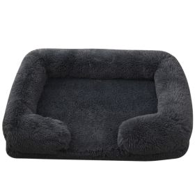 Plush Round Pet Bed Dog Bed Winter (Option: M27 Dark Gray-XXL Without Inner Sleeve)