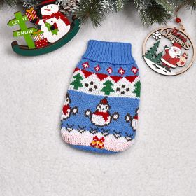 Dog Cat Sweater Pet Clothes Clothing (Option: Blue Snowman-No8)