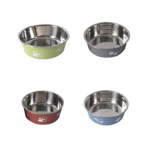 Stainless Steel Rice Bowl Dog Basin (Option: Gentleman Gray-S)