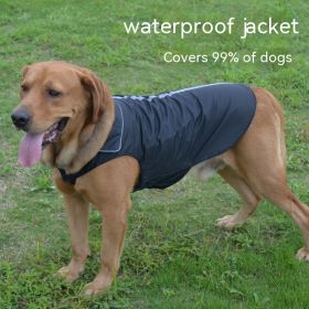 Dog Clothes Outdoor Shell Jacket Waterproof Raincoat (Option: 2XL-Black)