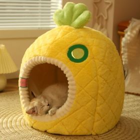 Winter Warm Tent Pet Closed Nest (Option: Pineapple Nest-Within 10kg)