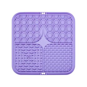 Silicone Pet Slow Food Tableware Bowl Suction Cup Dog Mat (Option: Purple 15cm)