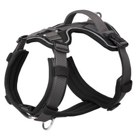 Breathable Reflective Explosion-proof Vest Dog Harness (Option: Black-S)