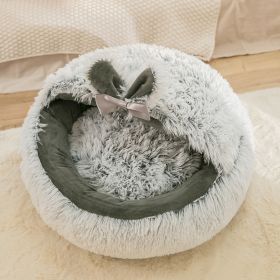 Cat Nest Warm Fully Enclosed (Option: Diameter 40cm-Gray Rabbit)