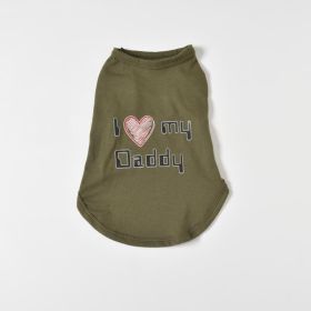 Fashion Personalized Dog Cartoon Vest (Option: Army Green-S)