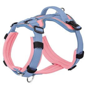 Breathable Reflective Explosion-proof Vest Dog Harness (Option: Pink Blue-L)