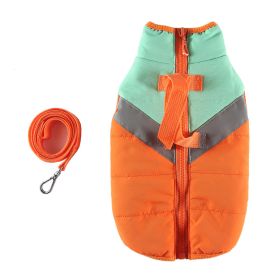 Winter Clothing Cotton Coat Dog Clothes Chest And Back Size Casual Cotton-padded Jacket Pet's Chest-back (Option: Orange-S)