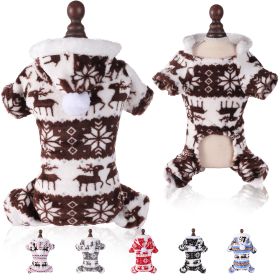 Puppy Clothes Super Soft Coral Fleece Pet Clothes Christmas Outfit (Option: Brown-L)