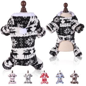 Puppy Clothes Super Soft Coral Fleece Pet Clothes Christmas Outfit (Option: Black-2XL)