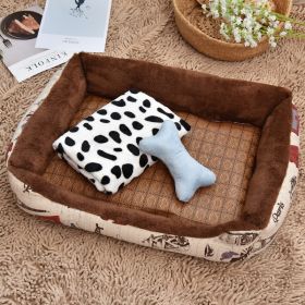 Doghouse Cathouse Supplies Big And Small Dogs Pet Bed Dog Bed (Option: Brown-L)