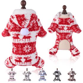 Puppy Clothes Super Soft Coral Fleece Pet Clothes Christmas Outfit (Option: Red-4XL)